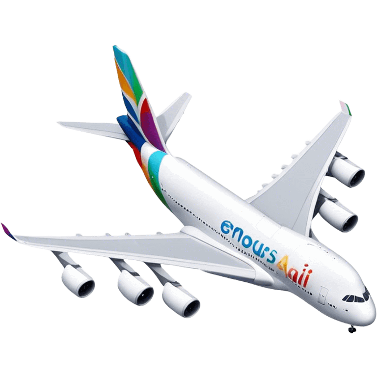 Airbus A380 - Airbus (Model Year: 2021) (Iconic colour: White with colorful tail) emoji