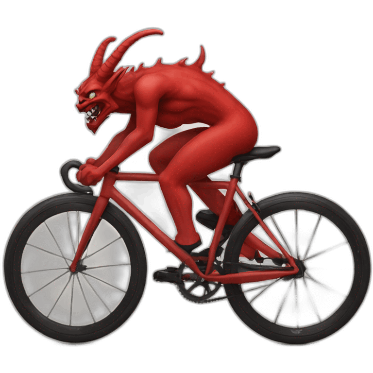 demon on red fixed gear bicycle emoji