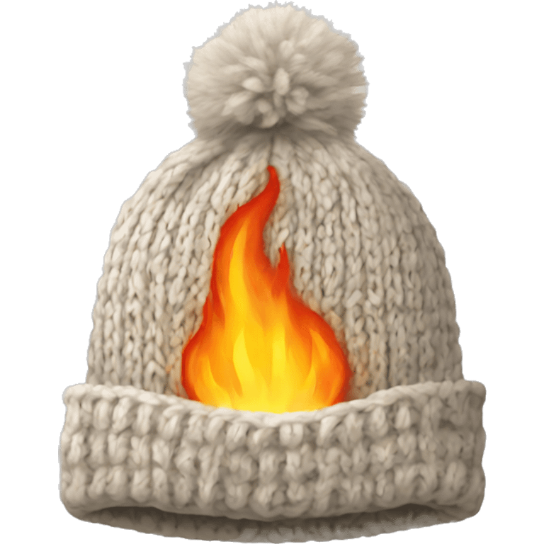 burning knitted hat emoji