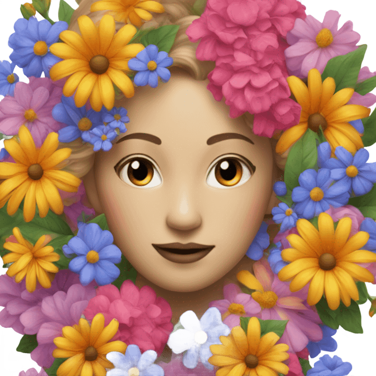 Ballet dancer hides his head behind flowers emoji