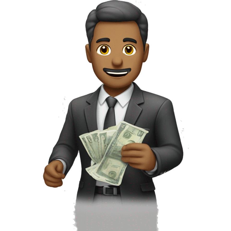 hombre lanzando billetes emoji