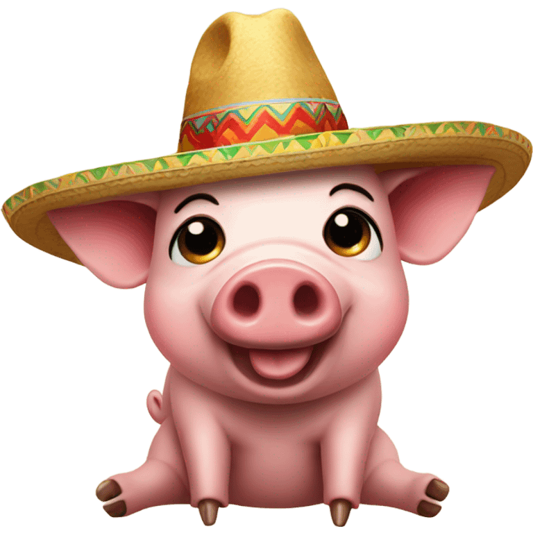 Pig with sombrero  emoji