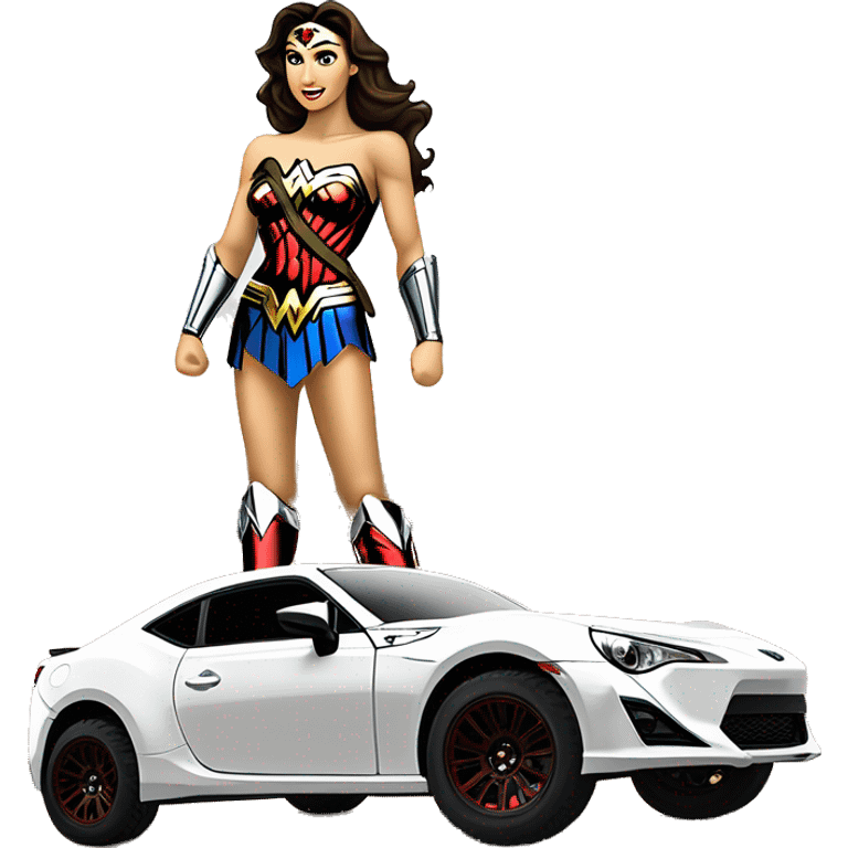 Linda Carter’s Wonder Woman Long wheelbase widened Scion FR-S off road desert race car emoji