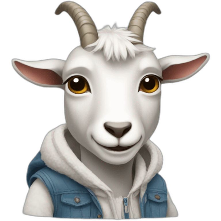 Goat with clothes emoji