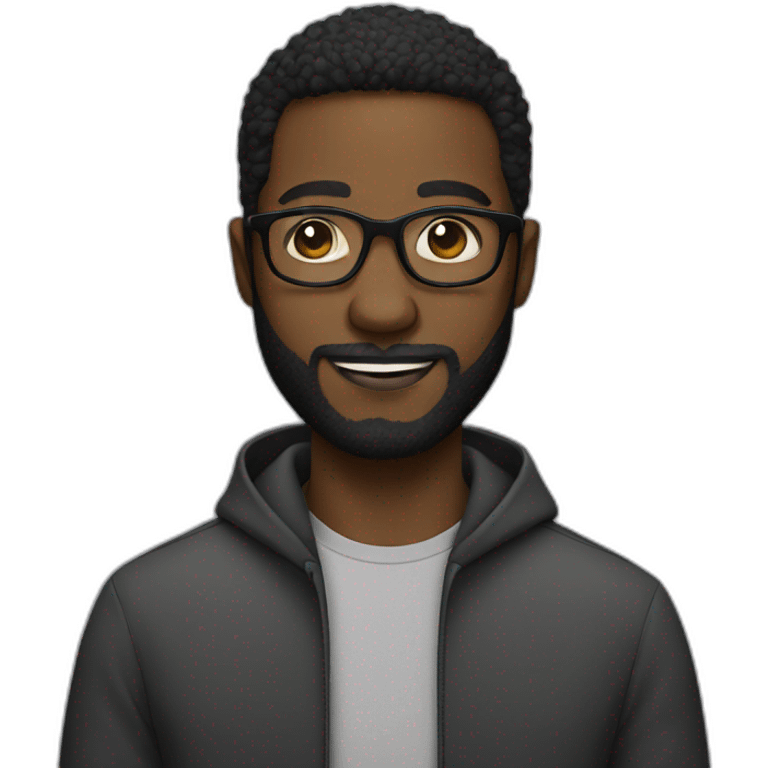 Black man with glasses with beard emoji