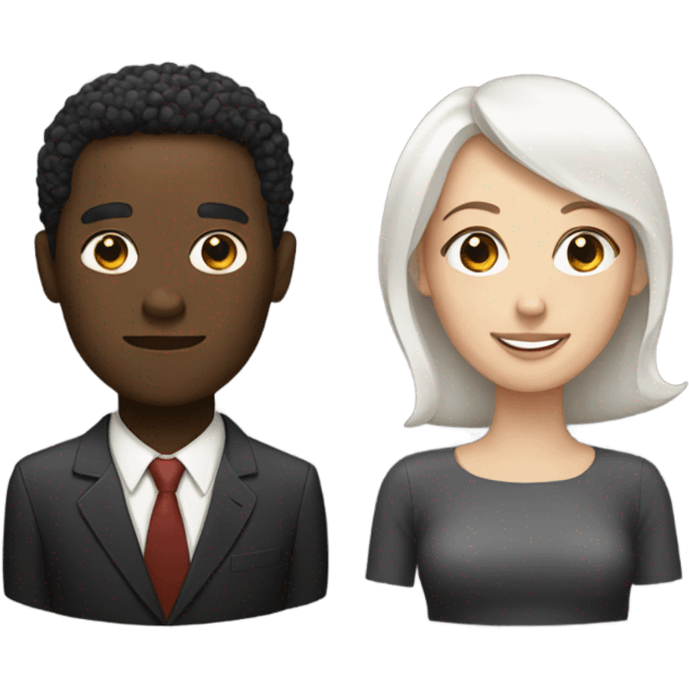 Black man and white woman emoji