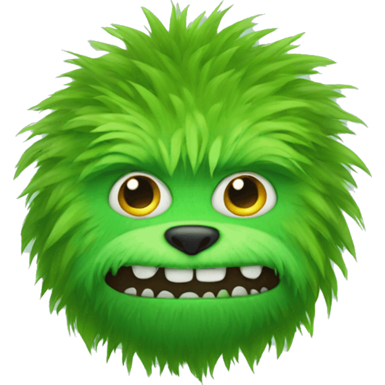 Green furry monster emoji