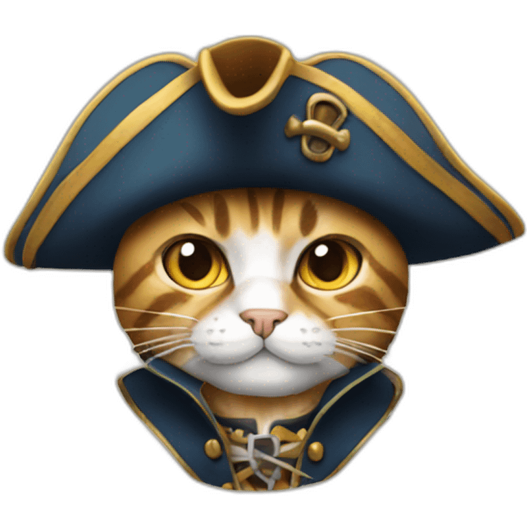 a cat dressed in a pirate costume emoji