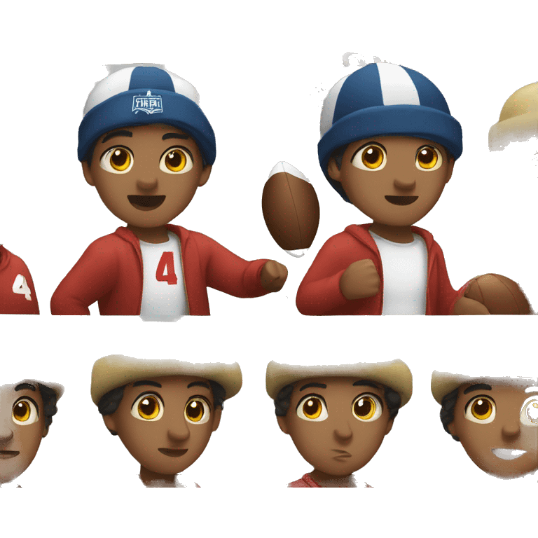 Couple with football hats fighting  emoji