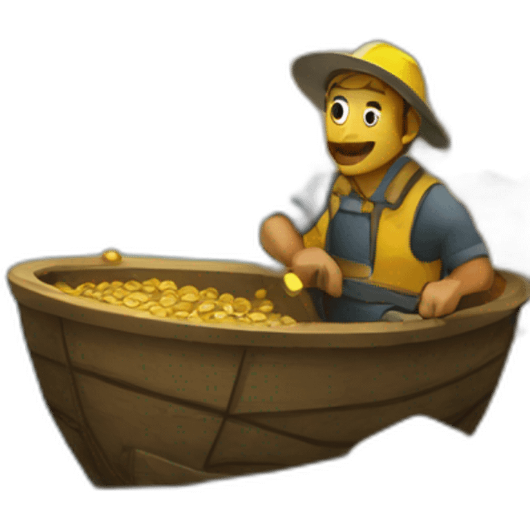 gold mining on the river bank emoji