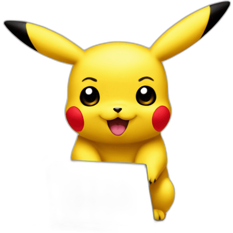 pikachu qui code sur ordinateur emoji