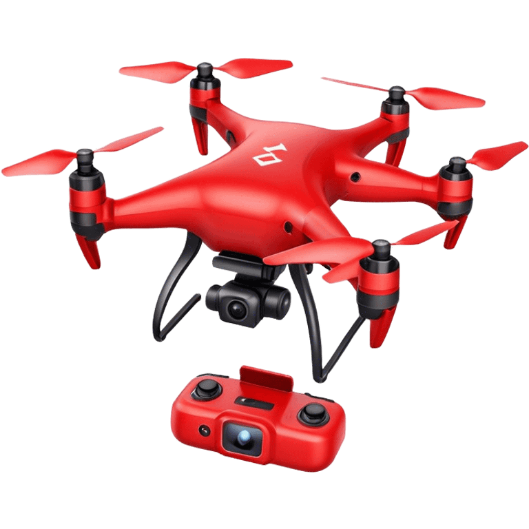 red drone with camera emoji