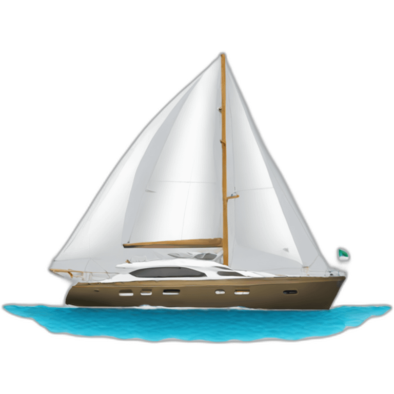 yacht with Jeddah calendar logo on it emoji