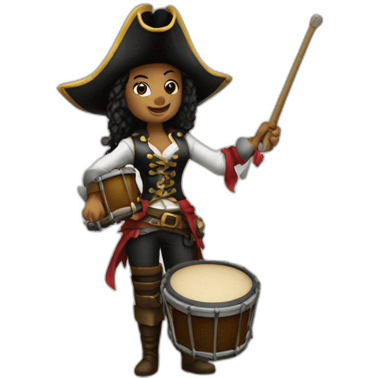 female pirate drummer emoji