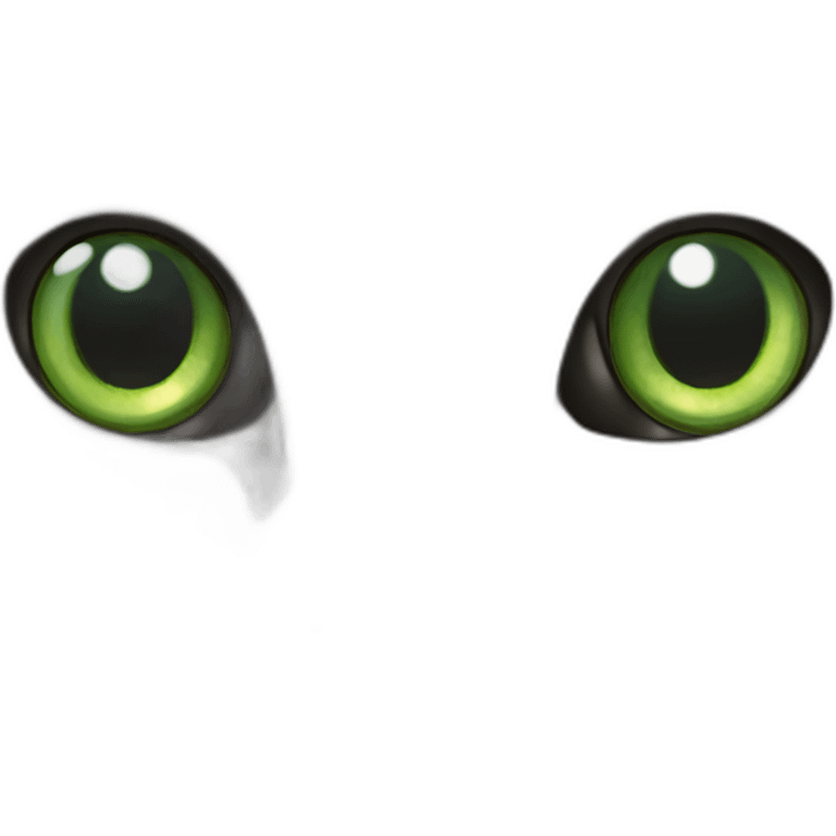 Gato cinza branco com olhos verdes emoji