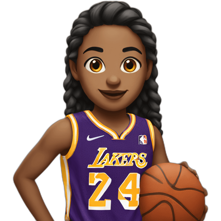 girl with lakers jersey emoji