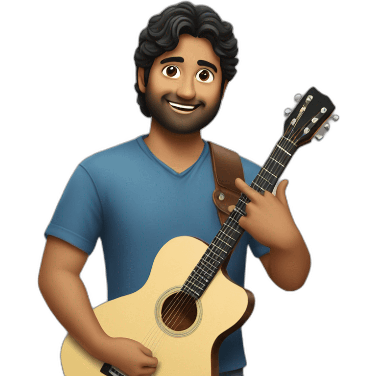 Arijit Singh holding a guitar emoji