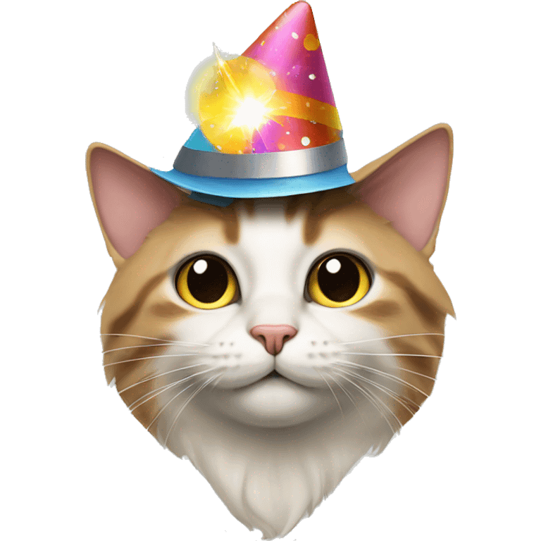 cat wearing a birthday hat at a star wars birthday party emoji