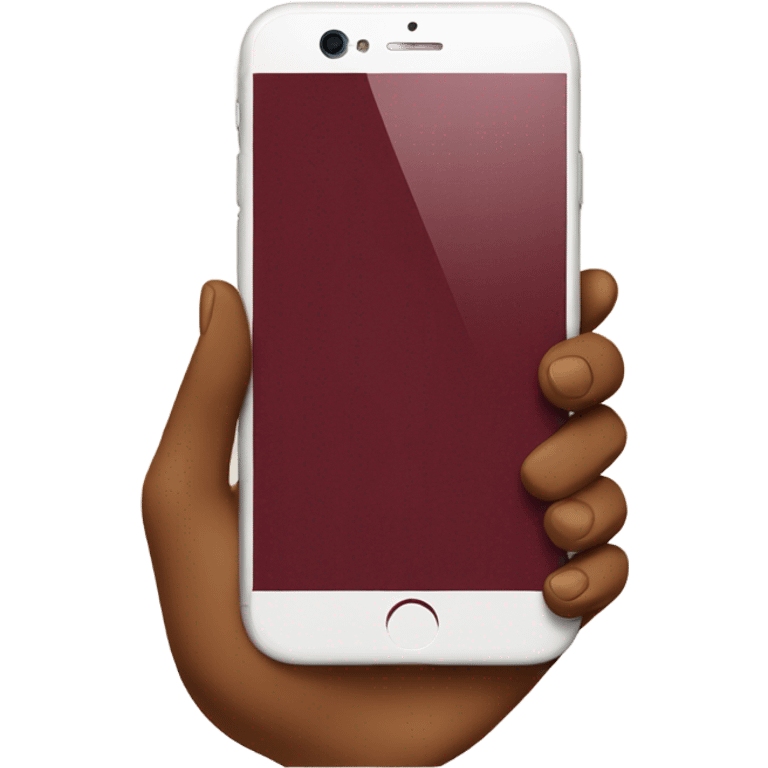 iphone with burgundy case emoji