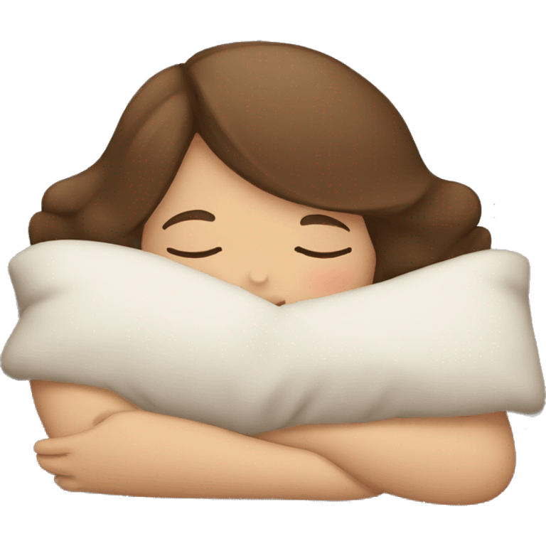 Brown hair girl sleeping  emoji