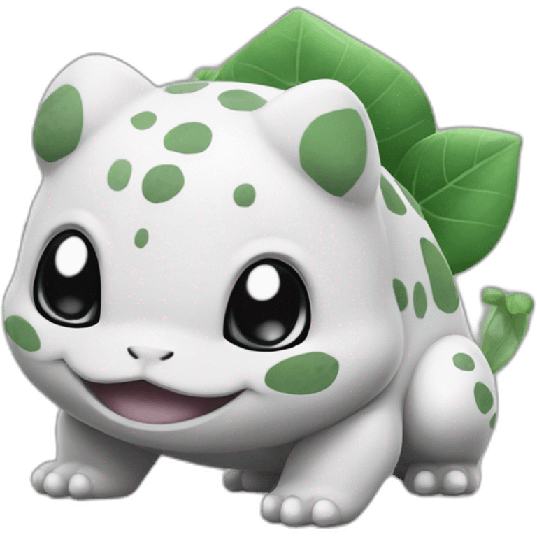 black and white monochromatic bulbasaur emoji