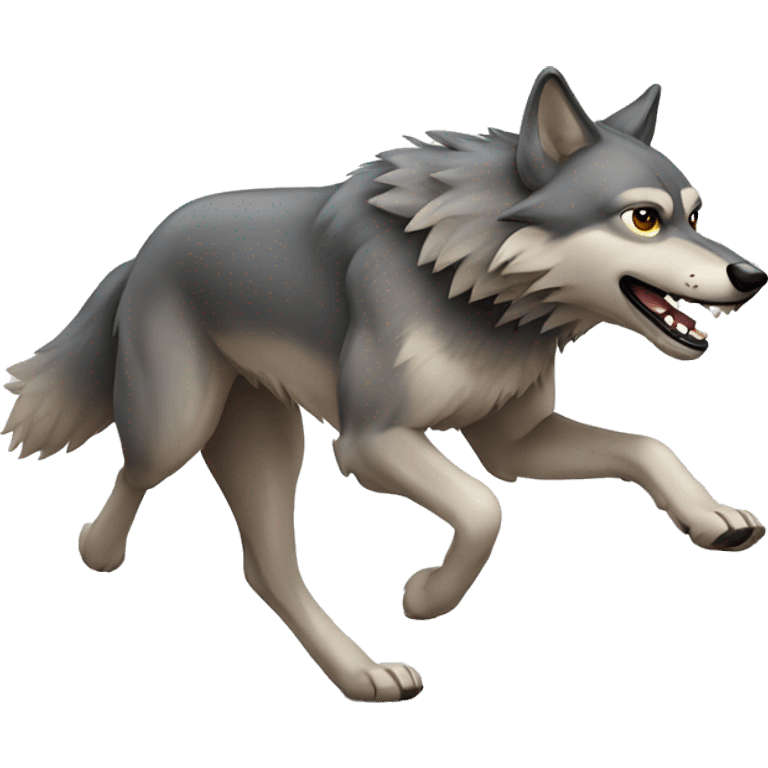 wolf running emoji