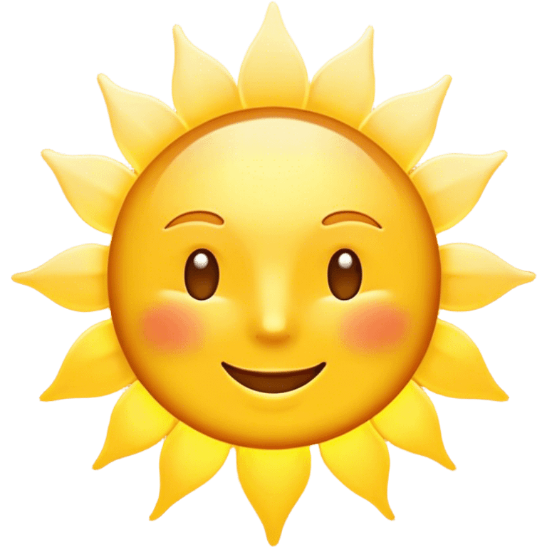 Cinematic Realistic Sunshine Emoji, Warm and golden, with soft rays of light streaming down from a bright, glowing sun. The golden hue bathes the world in warmth, uplifting the spirit and bringing a sense of joy and radiance. Soft glowing outline, capturing the essence of happiness, warmth, and light in a beautiful sunny day! emoji