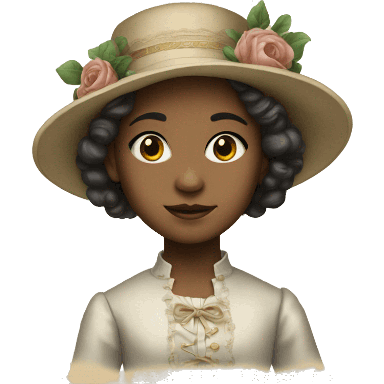 light-skinned young girl in 19th century costume emoji