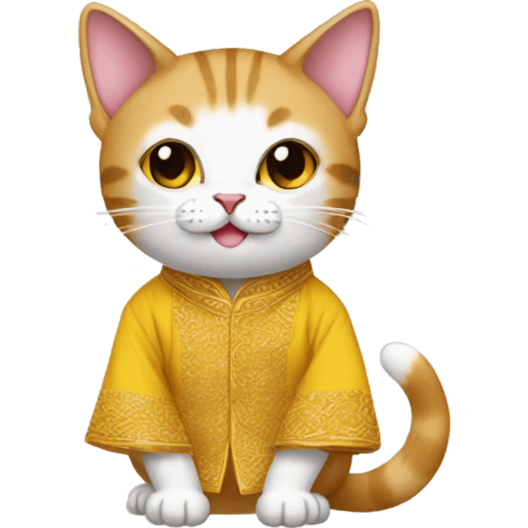 Cat wearing baju melayu emoji