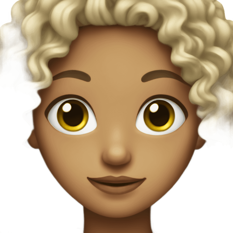 Girl with curly hair and green eyes emoji