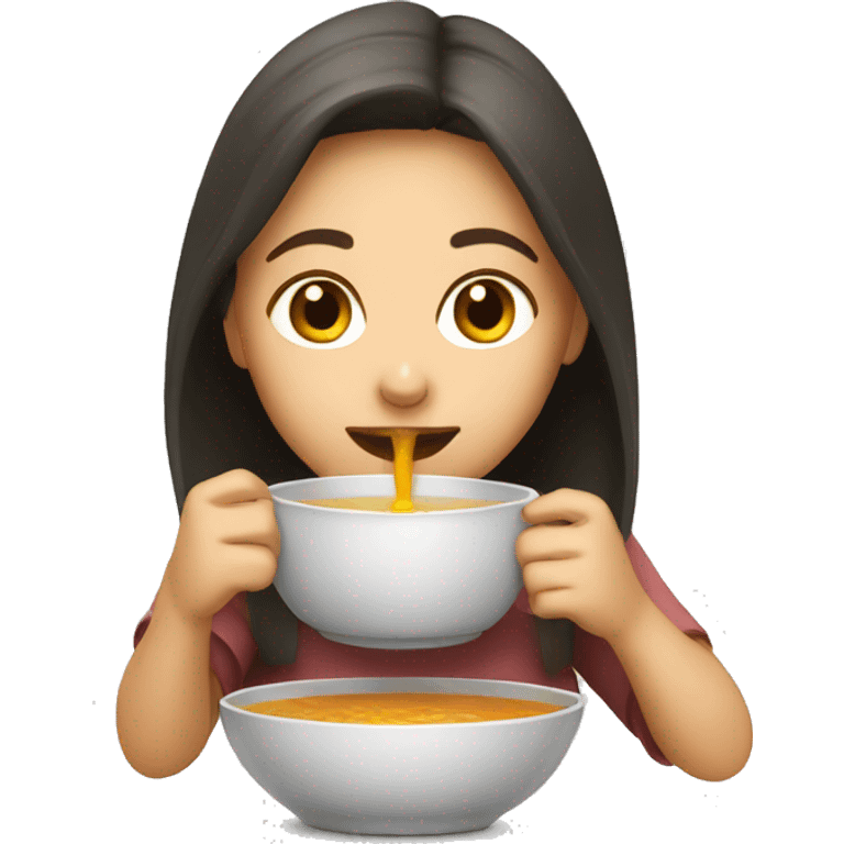 girl drinking soup emoji