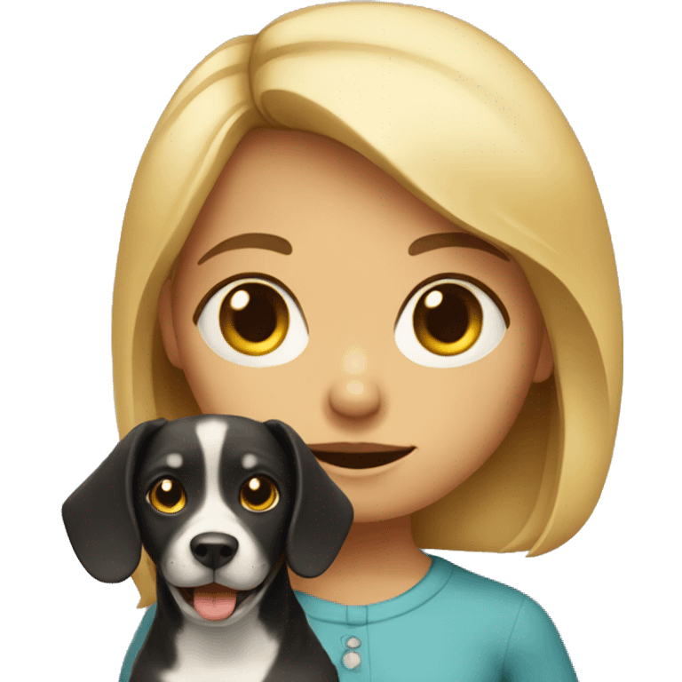 A creepy little girl with a dog emoji