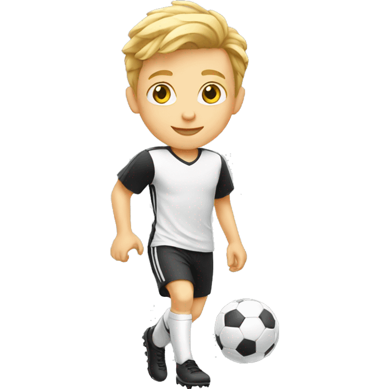 white kid playing soccer  emoji