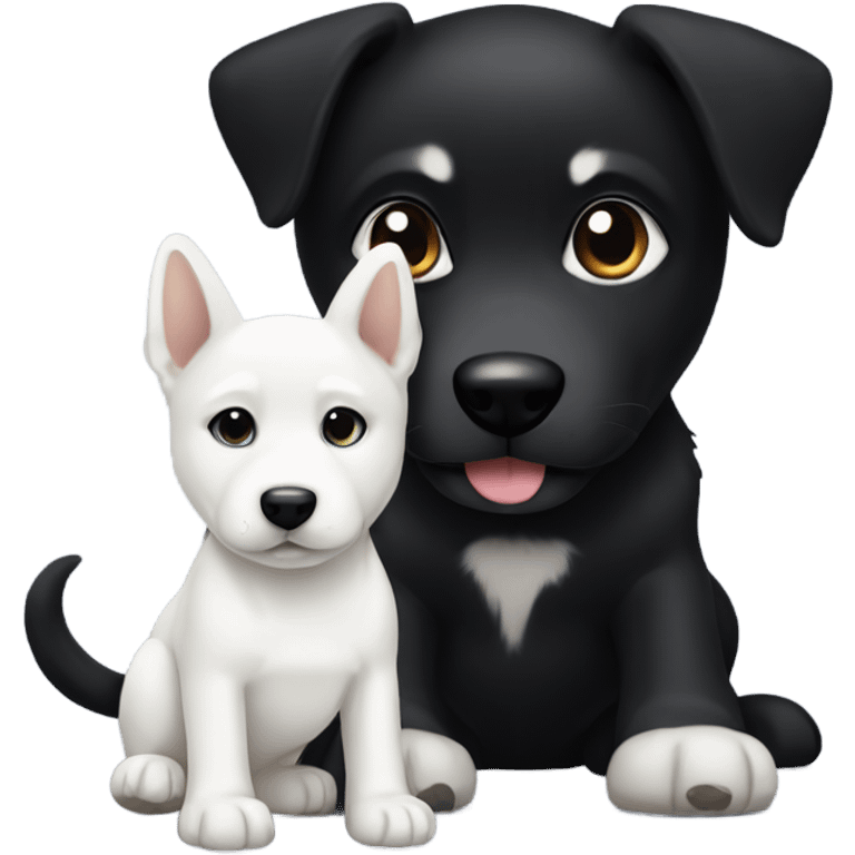 Black dog puppy with white dog husky emoji