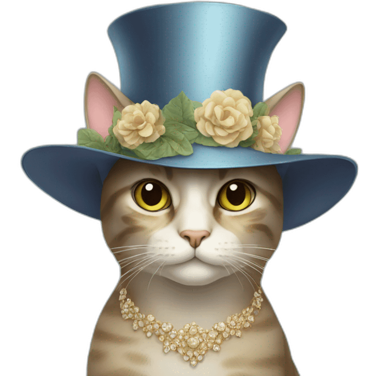 cat in a fancy hat emoji