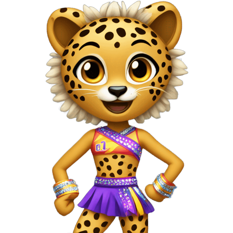 Cheetah cheerleading emoji