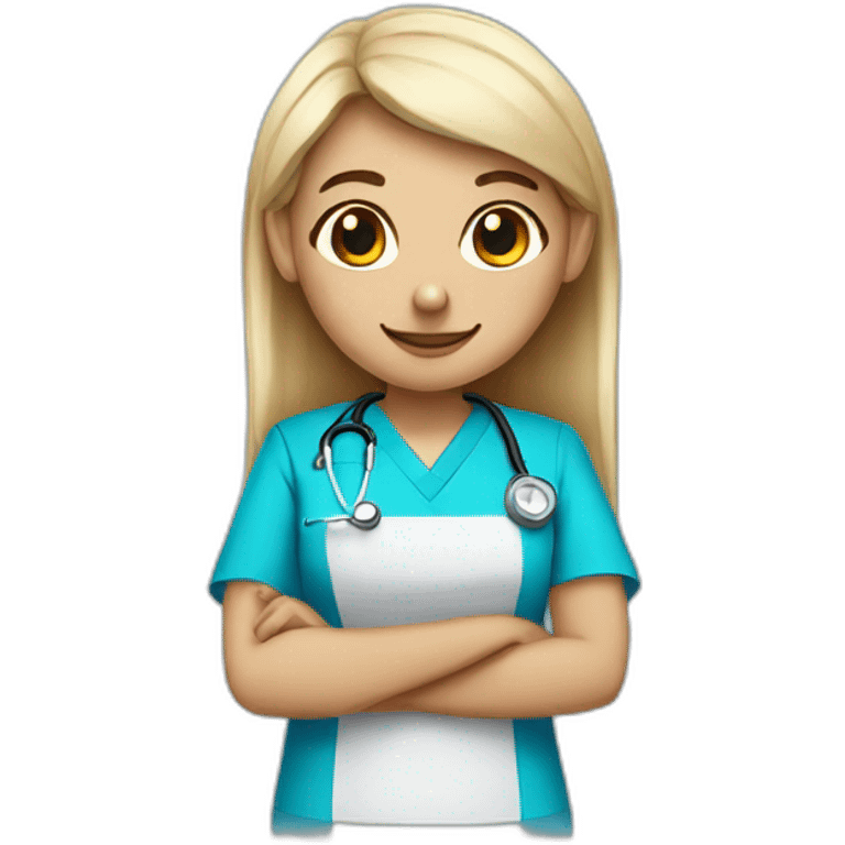 nurse elf with blue scrubs emoji