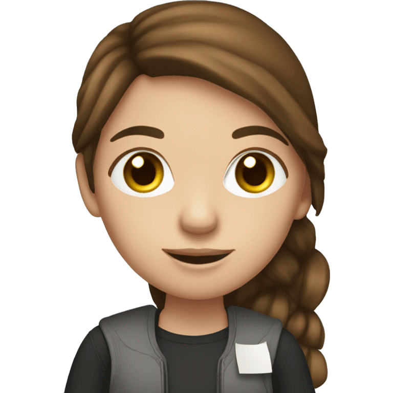 Girl with brown hair holding and Ono card emoji