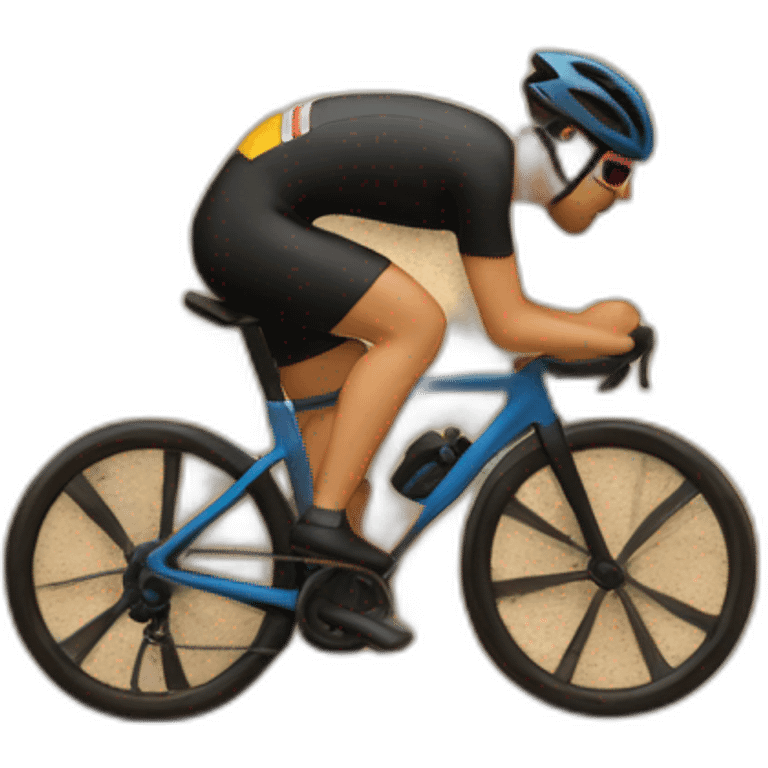 a cyclist spins on the sand emoji