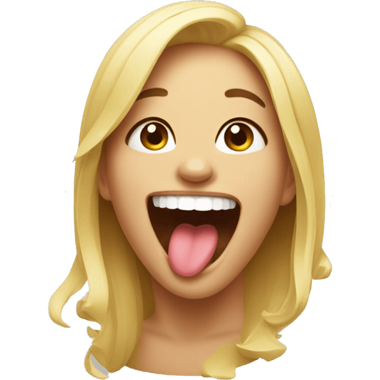 Girl laughing with tongue out emoji