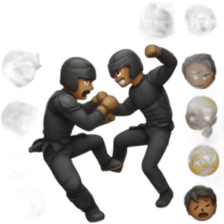 Fighting each other emoji