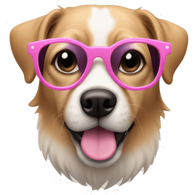 dog wearing pink glases emoji