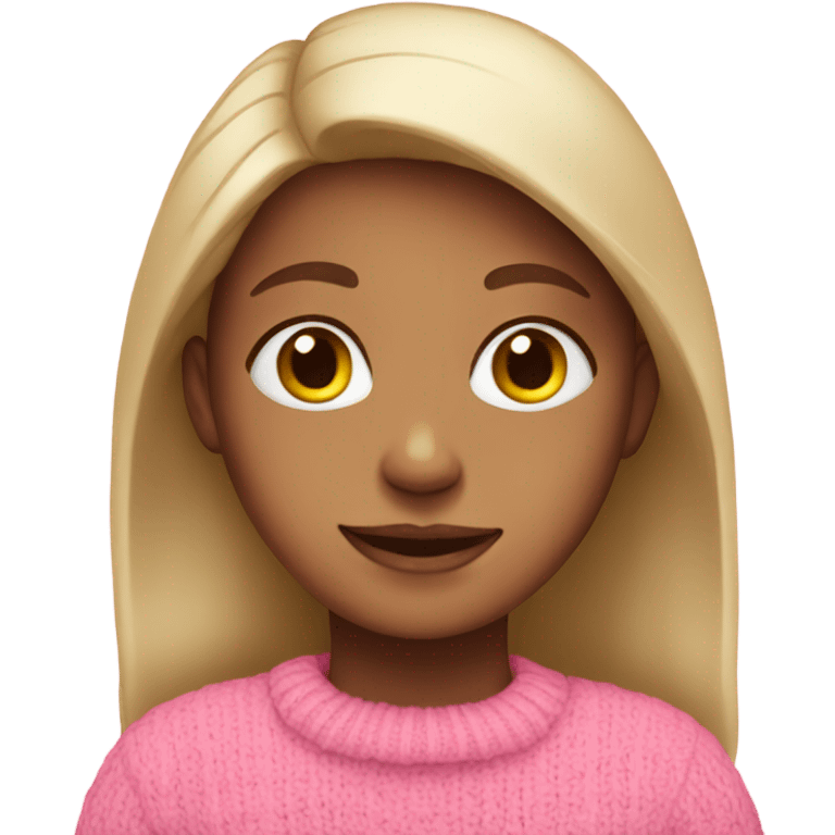 Girl wearing pink sweater  emoji