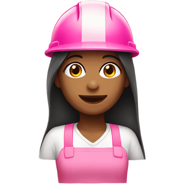 Girl with pink hard hat emoji