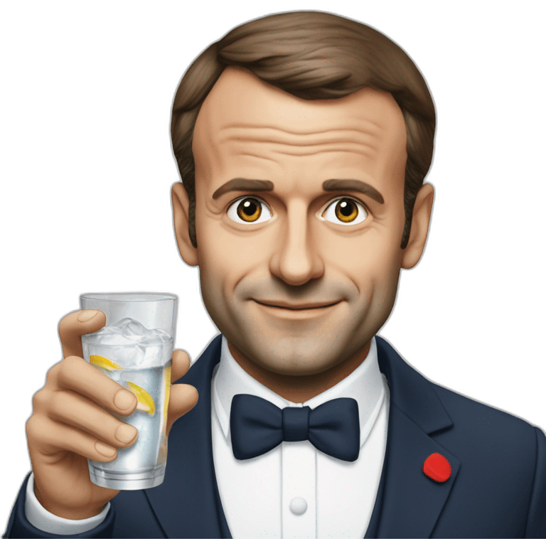 Emanuel Macron avec vodka emoji