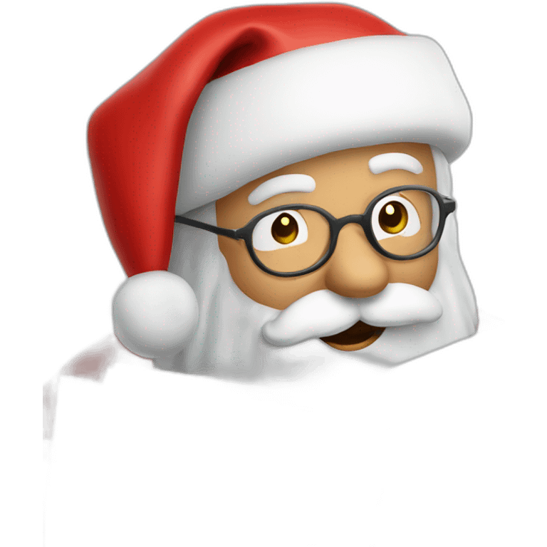 Santa Claus leyendo una carta con asombro emoji