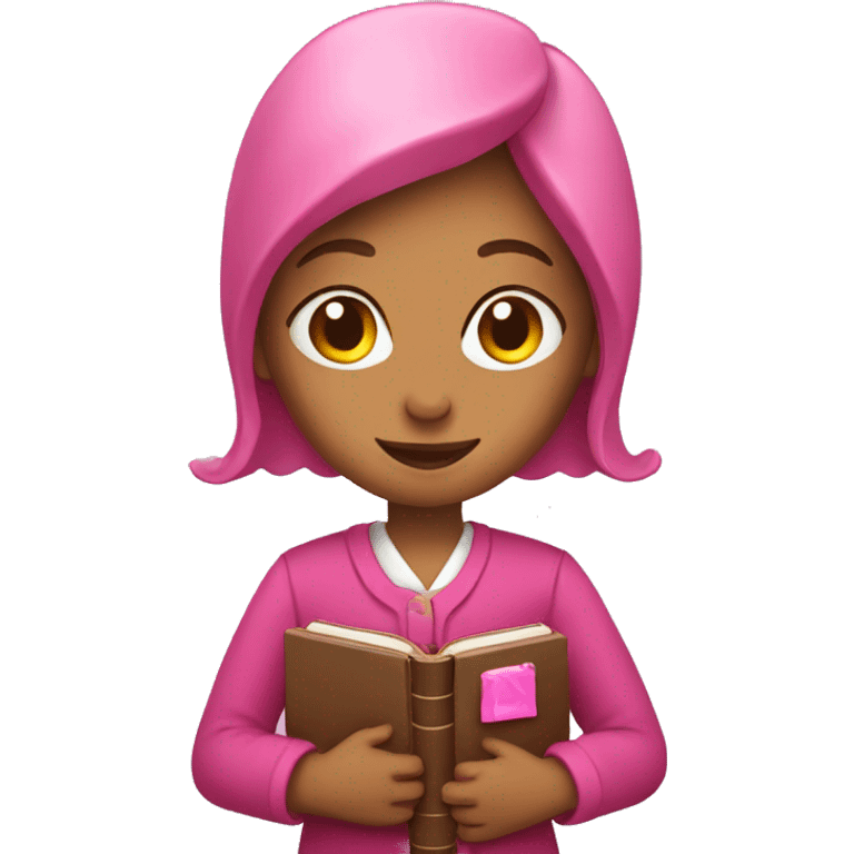 Lady holding a pink Bible emoji