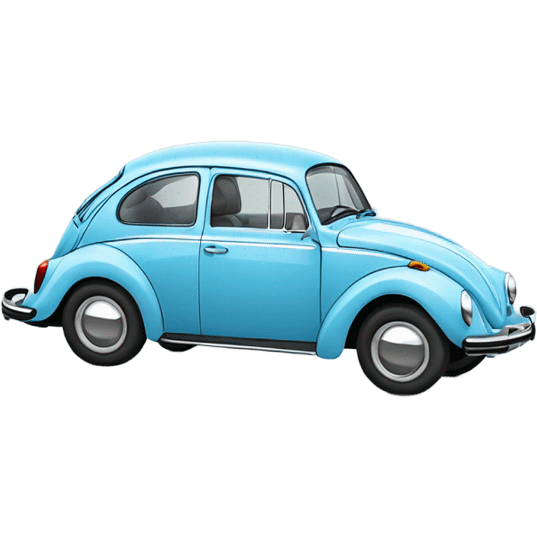 Light blue classic VW bug  emoji