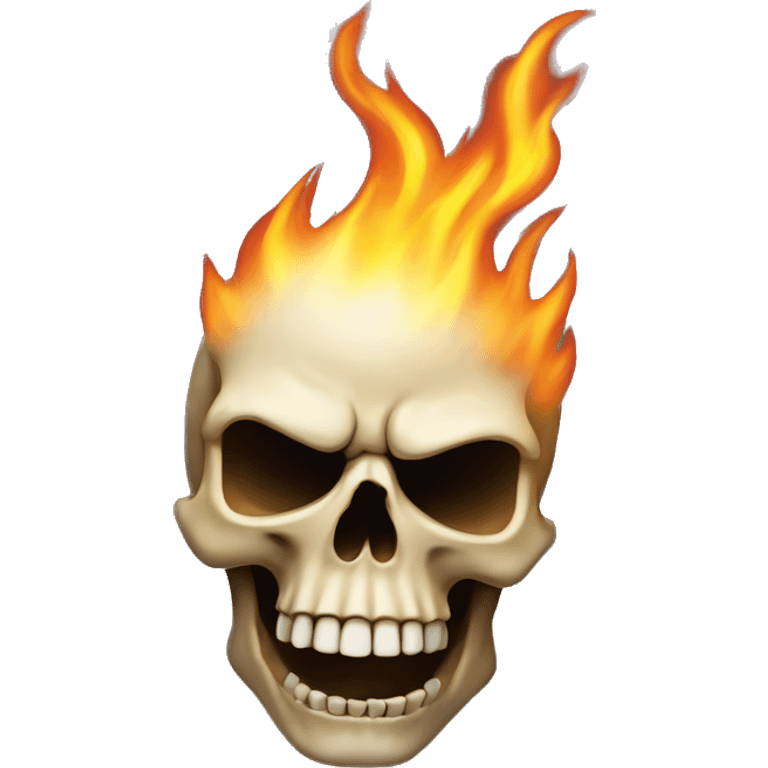 Skull on fire while headbanging emoji