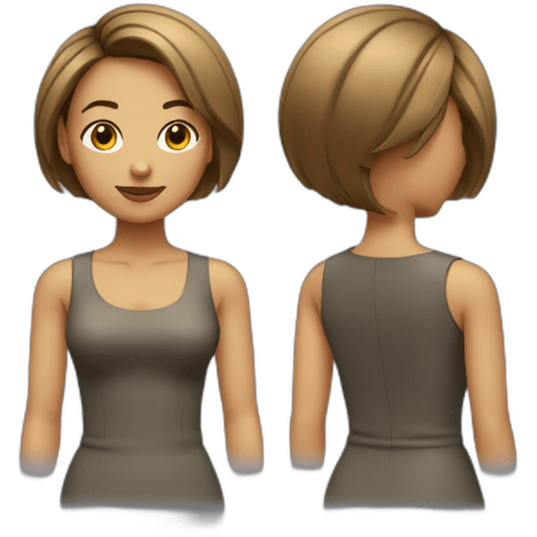 woman with bob haircut and sidecut emoji